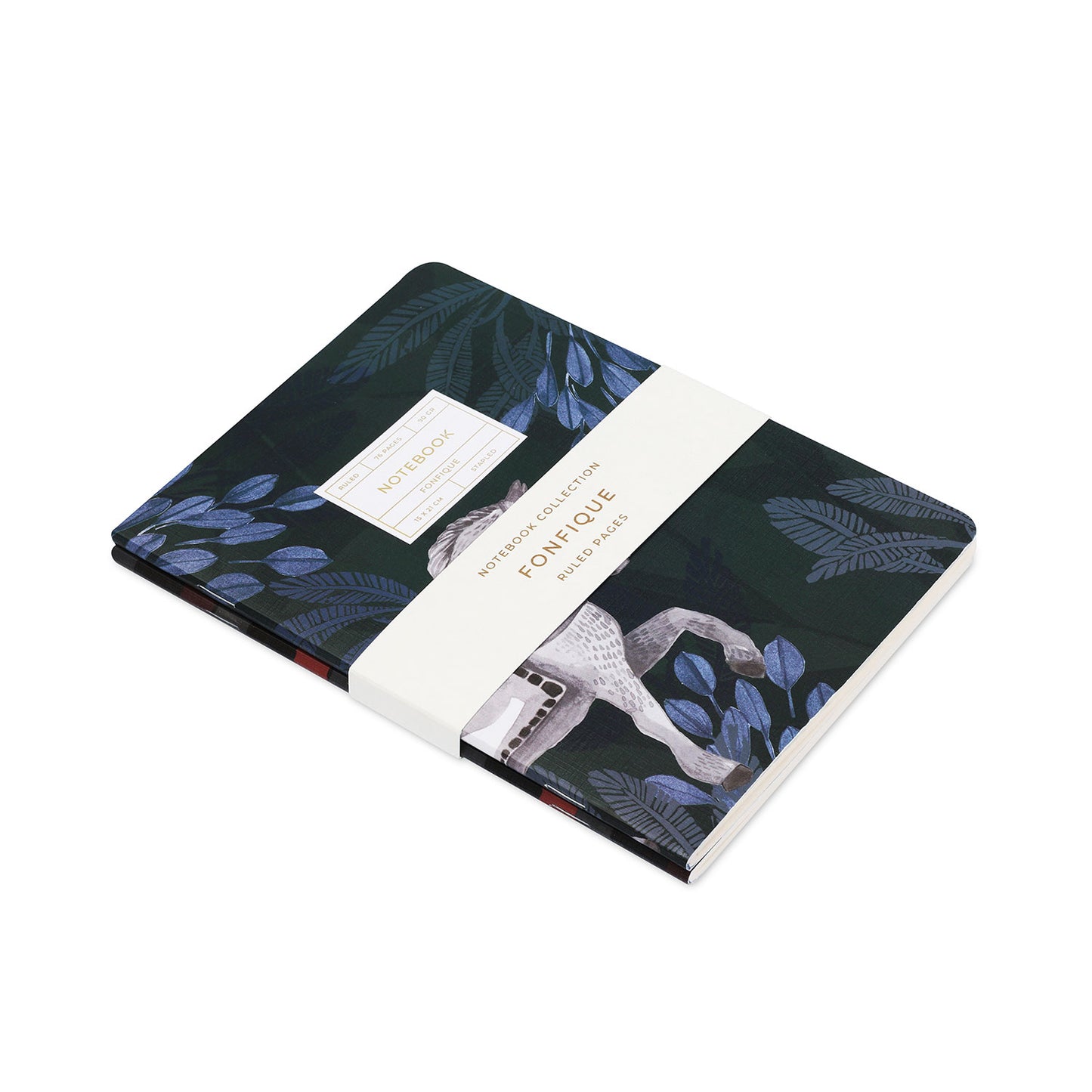Horses-Interlace Brown Set of 2 Stitched Notebook