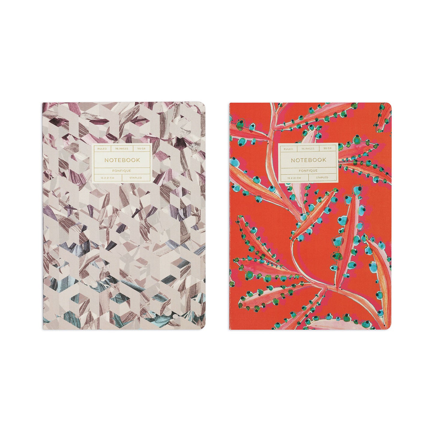 Pop Floral-The Cubes Lilac of 2 Stitched Notebook