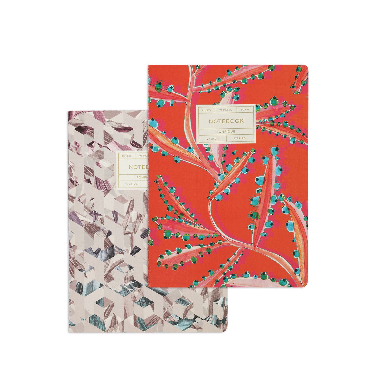 Pop Floral-The Cubes Lilac of 2 Stitched Notebook