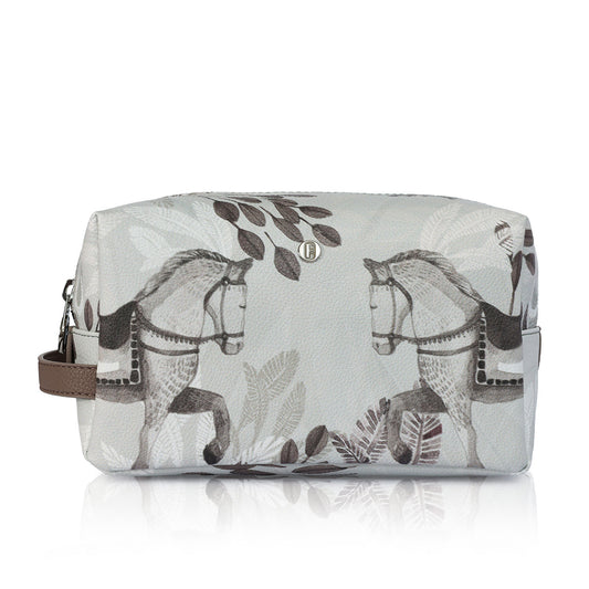 Bacio Make-up Bag in Horses Gray