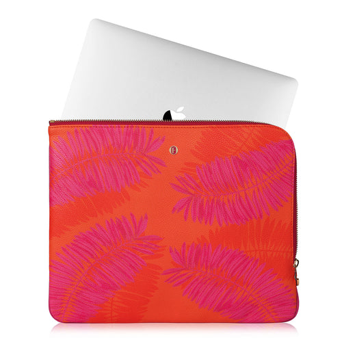 Brera Laptop Sleeve in Summer Palms Fuşya