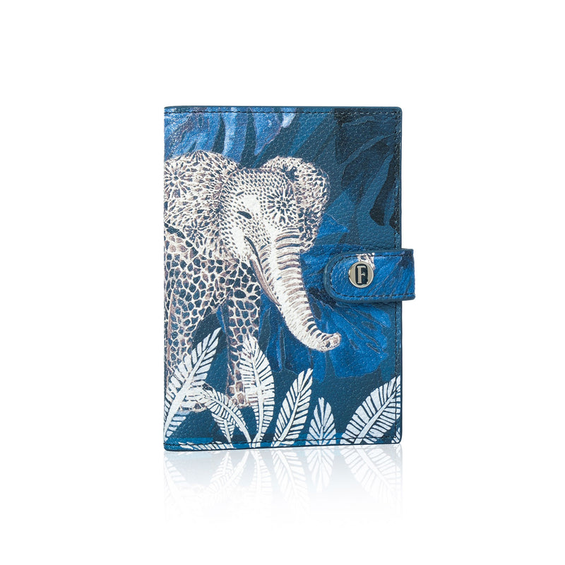 Gemma Passport Holder Elephants Navy
