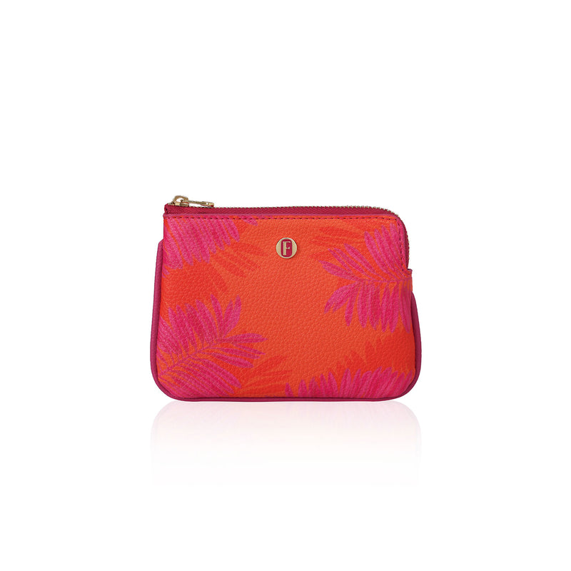 Lola Coin Purse Summer Palms Fuchsia