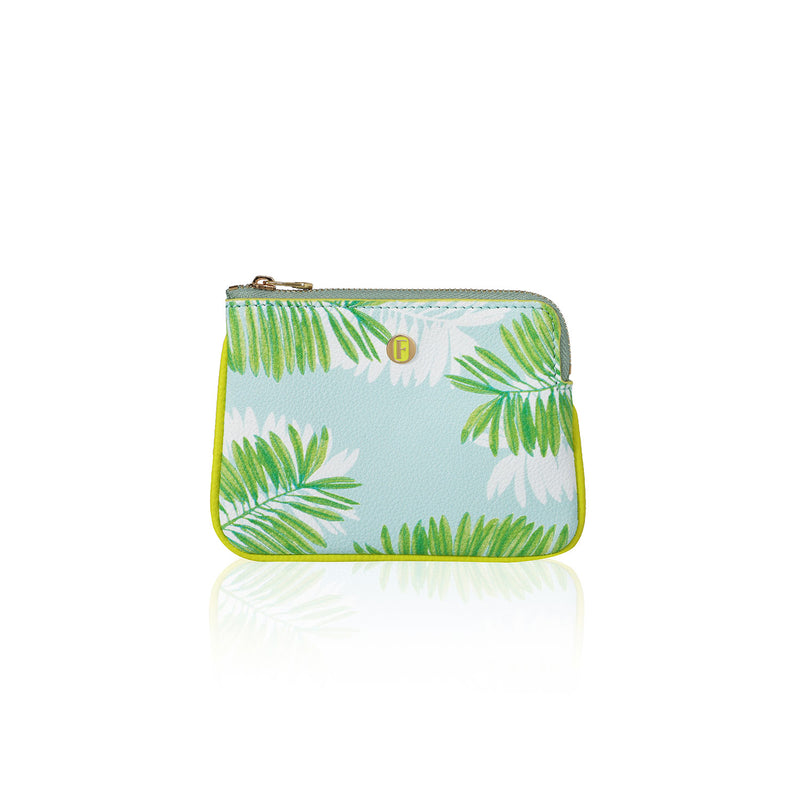 Lola Coin Purse Summer Palms Green