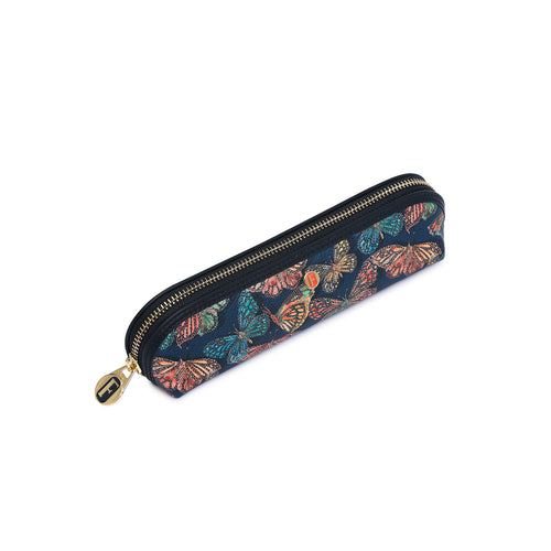 Mila Pencil Case Navy Butterfly