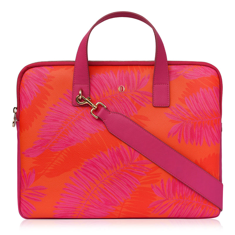 Petra Laptop Bag Summer Palms Fuchsia