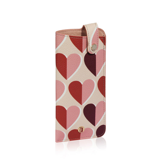 Iris Glasses Case Retro Hearts Beige